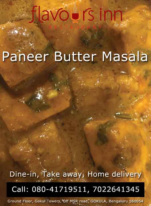 Flavours Inn, Gokula, Bangalore - Paneer Butter Masala