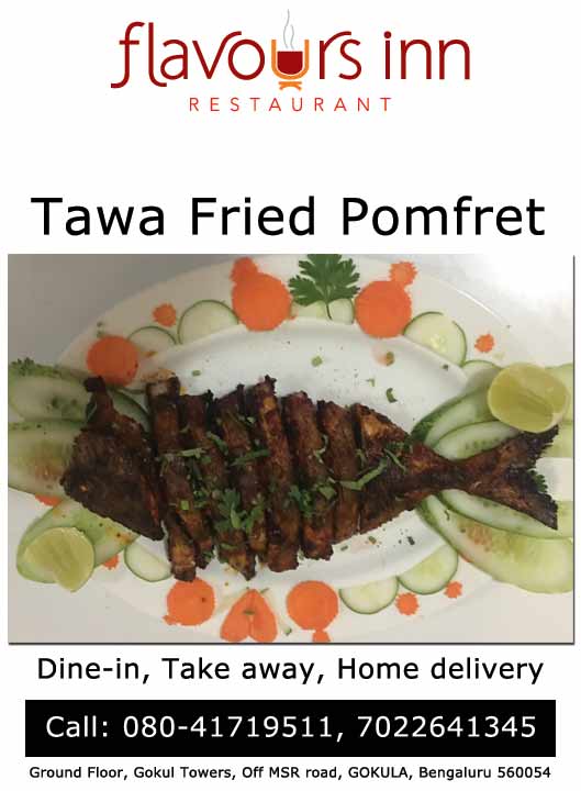 Flavours Inn, Gokula, Bangalore - Tawa fried Pomfret
